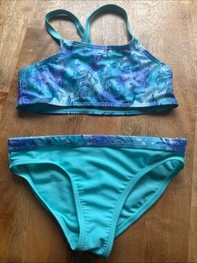 wonder nation Turquoise Mermaid Print Two-Piece Swim Set